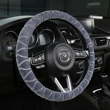 Acoperire de volan din pluș pentru automobil, căldură de iarnă, pentru toate anotimpurile, suprafață din piele naturală, personalizare disponibilă