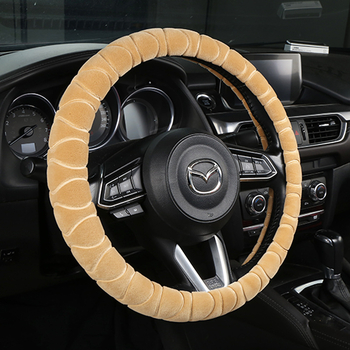 Acoperire de volan din pluș pentru automobil, căldură de iarnă, pentru toate anotimpurile, suprafață din piele naturală, personalizare disponibilă