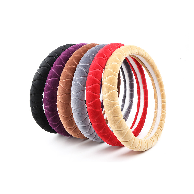 Acoperire de volan din pluș pentru automobil, căldură de iarnă, pentru toate anotimpurile, suprafață din piele naturală, personalizare disponibilă