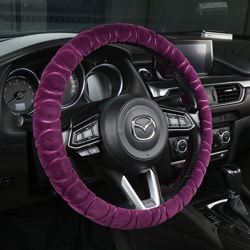 Acoperire de volan din pluș pentru automobil, căldură de iarnă, pentru toate anotimpurile, suprafață din piele naturală, personalizare disponibilă