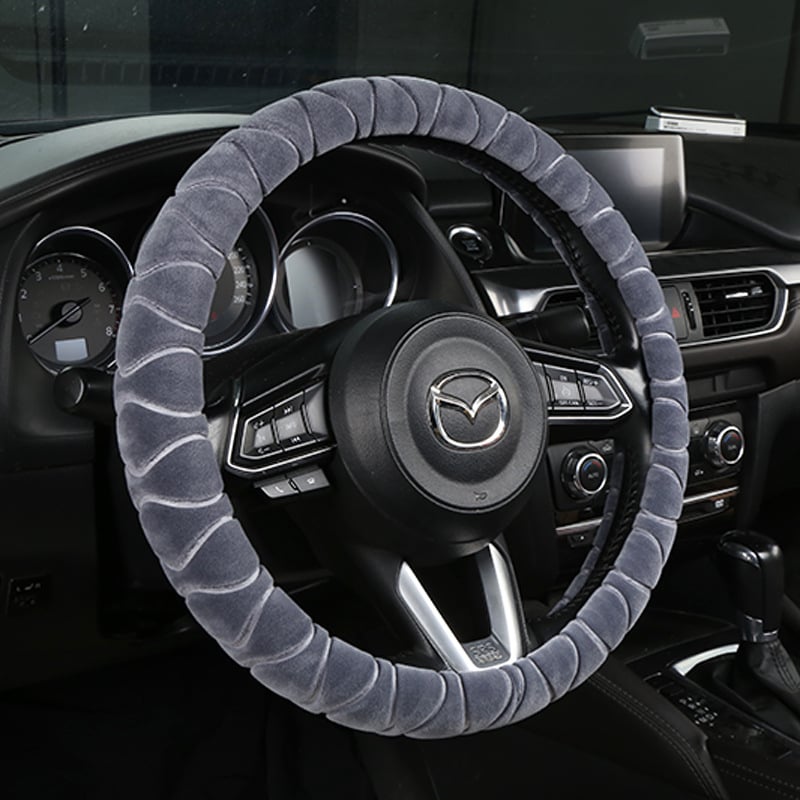 Acoperire de volan din pluș pentru automobil, căldură de iarnă, pentru toate anotimpurile, suprafață din piele naturală, personalizare disponibilă