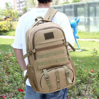Rucsac camuflat pentru outdoor și drumeții, capacitate 36–55L, material Oxford, model geometric, curele cu pernă de aer pentru reducerea încărcării