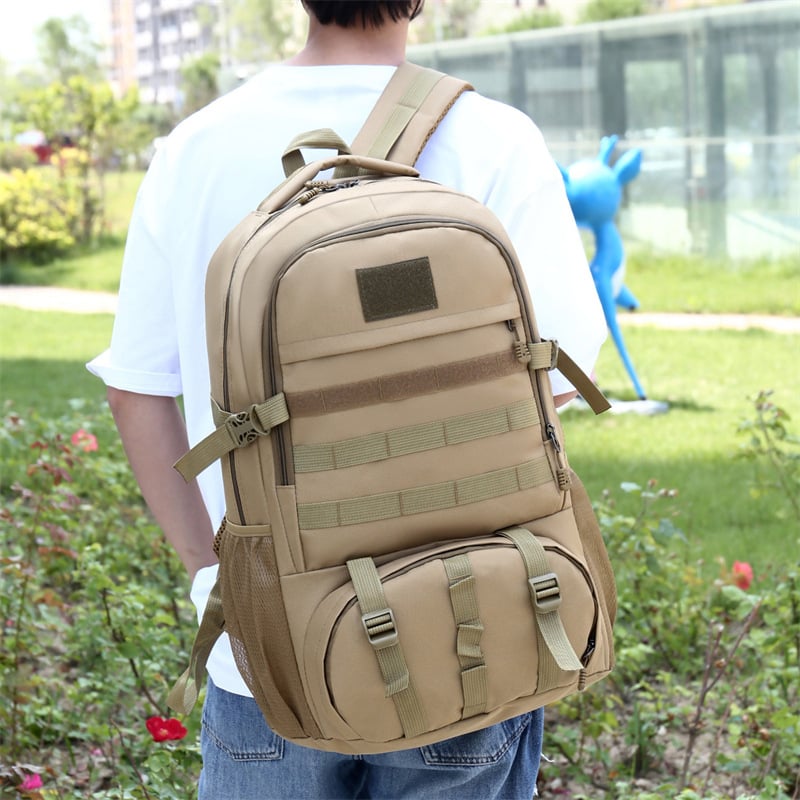Rucsac camuflat pentru outdoor și drumeții, capacitate 36–55L, material Oxford, model geometric, curele cu pernă de aer pentru reducerea încărcării