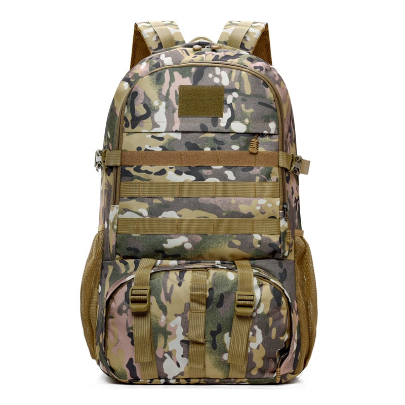 Rucsac camuflat pentru outdoor și drumeții, capacitate 36–55L, material Oxford, model geometric, curele cu pernă de aer pentru reducerea încărcării