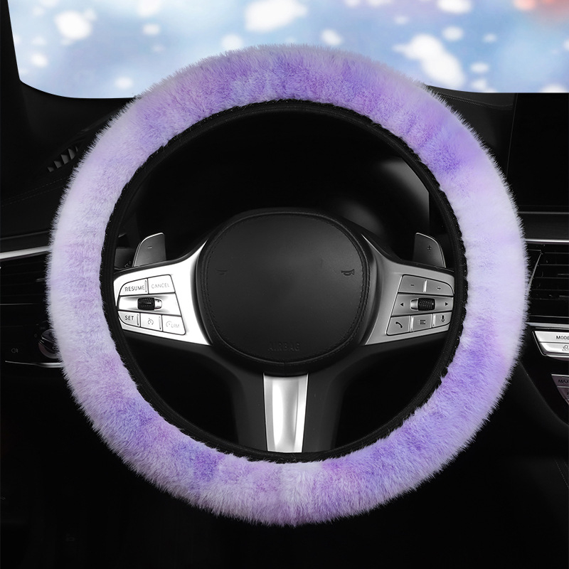 Povlak volantu s plyšovými ušami - zimné teplo, univerzálne uchytenie, šité strojom, syntetický plyš