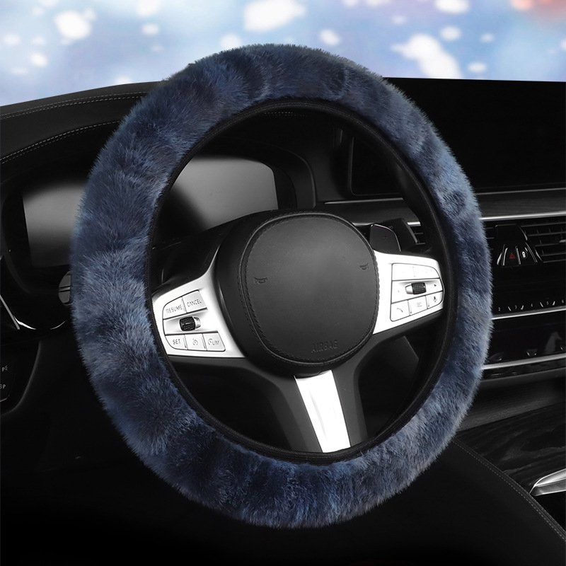 Povlak volantu s plyšovými ušami - zimné teplo, univerzálne uchytenie, šité strojom, syntetický plyš
