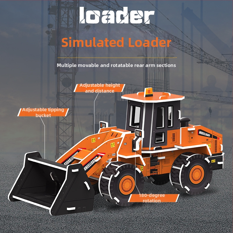 3D būvniecības transportlīdzekļa puzle — papīra rotaļlieta bērniem vecumā 4–6 gadi, DIY un pielāgošana, trīsdimensionāla konstruēšanas puzle