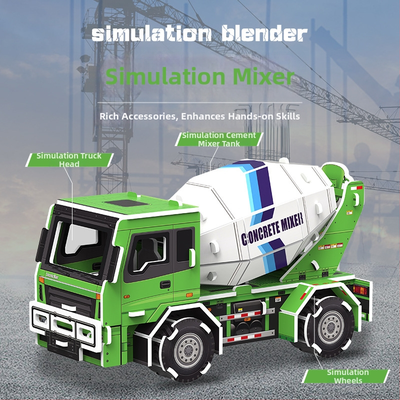 3D būvniecības transportlīdzekļa puzle — papīra rotaļlieta bērniem vecumā 4–6 gadi, DIY un pielāgošana, trīsdimensionāla konstruēšanas puzle