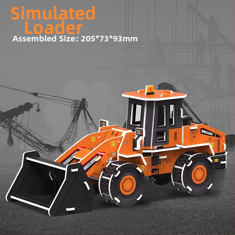 3D пъзел със строителен автомобил — хартиен материал, за деца 4–6 г., DIY и персонализация, триизмерна конструктивна мозайка