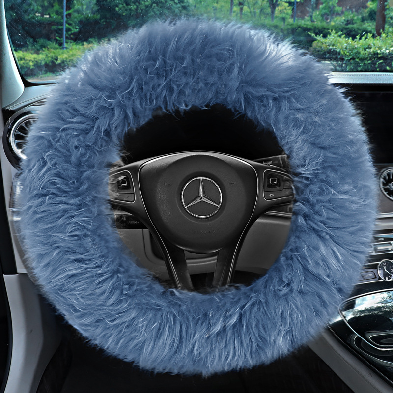 Poklopac volana za auto od umjetnog pliša, zima, jednostavan stil, univerzalna ugradnja, kompatibilan s većinom automobila.