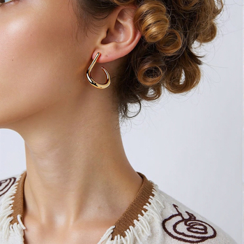 Rozsdamentes acél fülbevalók, elektroplatált, geometriai formájú, Break rock