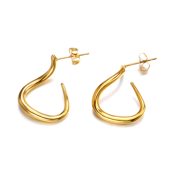 Rozsdamentes acél fülbevalók, elektroplatált, geometriai formájú, Break rock