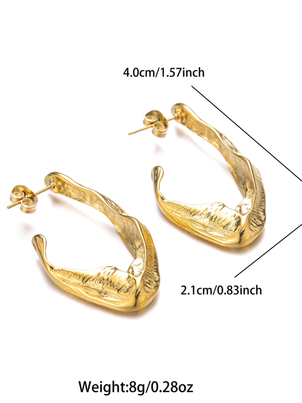 Rozsdamentes acél fülbevalók, elektroplatált, geometriai formájú, Break rock