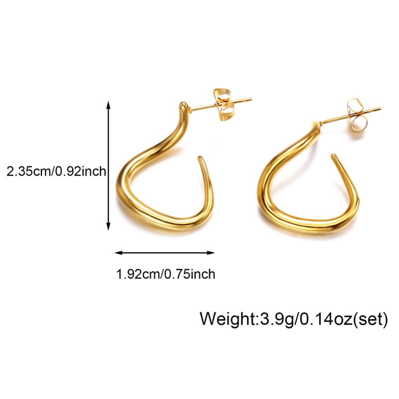 Rozsdamentes acél fülbevalók, elektroplatált, geometriai formájú, Break rock