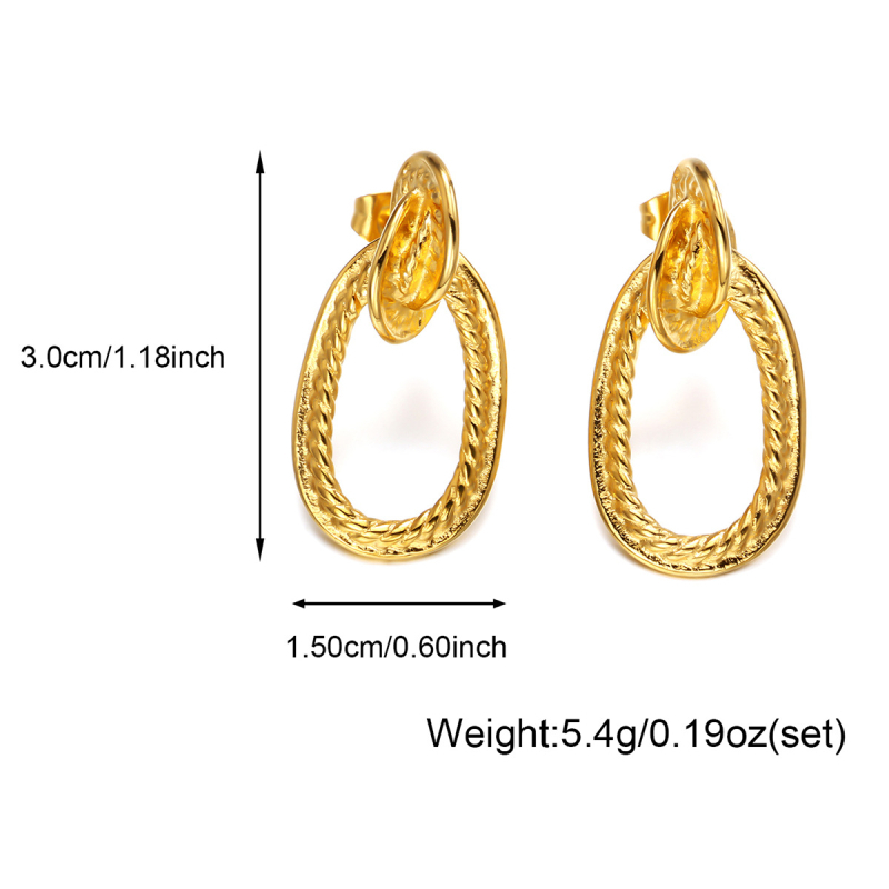 Rozsdamentes acél fülbevalók, elektroplatált, geometriai formájú, Break rock