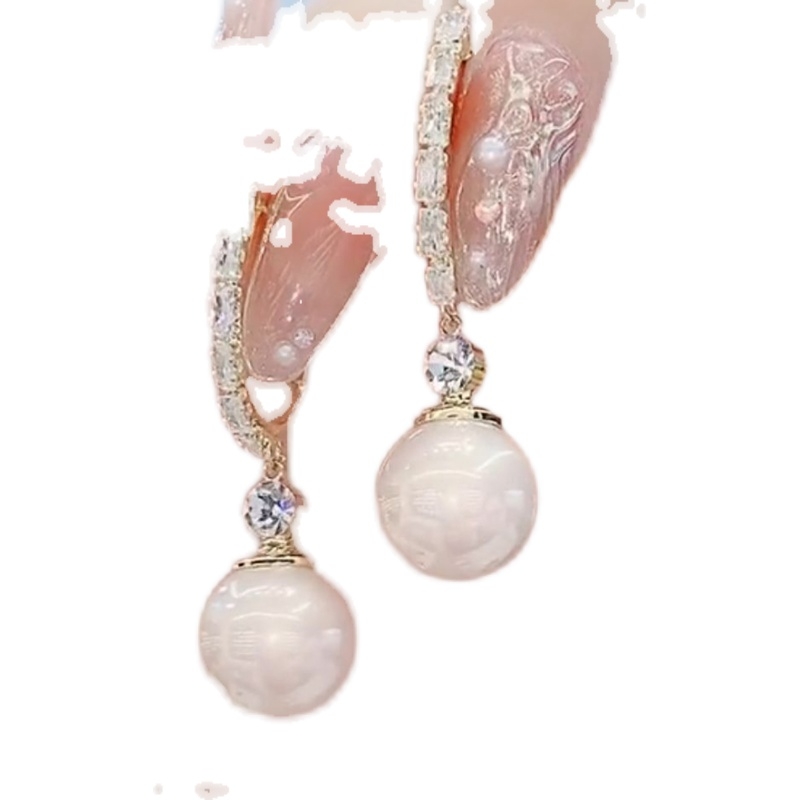 Geometriai fülbevalók koreai stílusban réz, cirkóniával és gyönggyel, 925 ezüst fülbevaló tüske, elektroplattázott