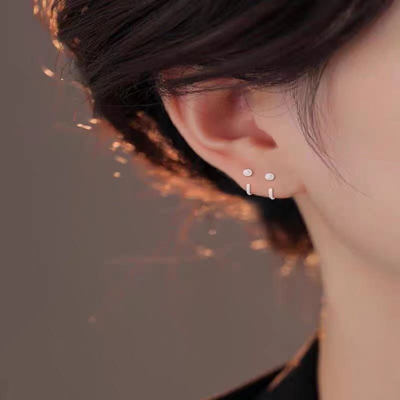 Kézzel készített kerámia geometriai fülbevalók nőknek – friss és édes stílus, 2024 tél