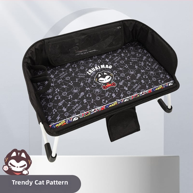 Automobiļa saliekamais ēdiena galdiņš priekšējai pasažiera sēdvietai un aizmugurējai sēdvietai, klēpjdatora statīvs