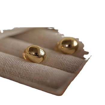 Geometriai klipsz fülbevaló, réz, elektroplattált felület, nőknek, 2023 tavasz