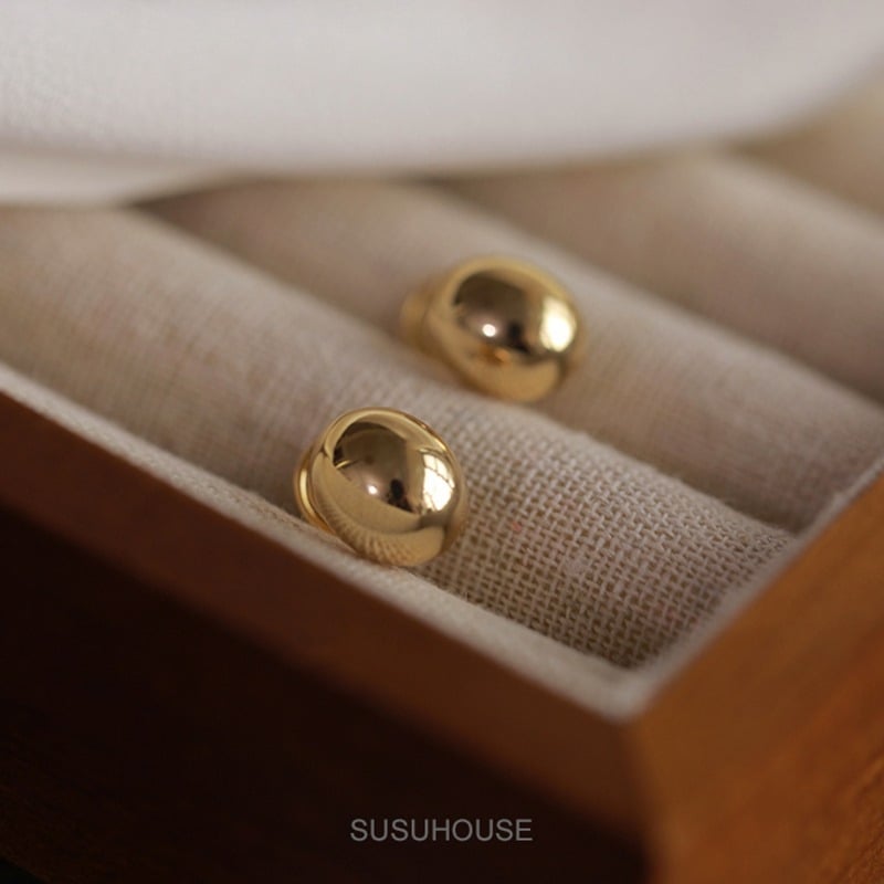 Geometriai klipsz fülbevaló, réz, elektroplattált felület, nőknek, 2023 tavasz