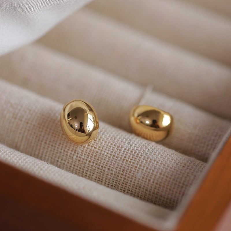 Geometriai klipsz fülbevaló, réz, elektroplattált felület, nőknek, 2023 tavasz