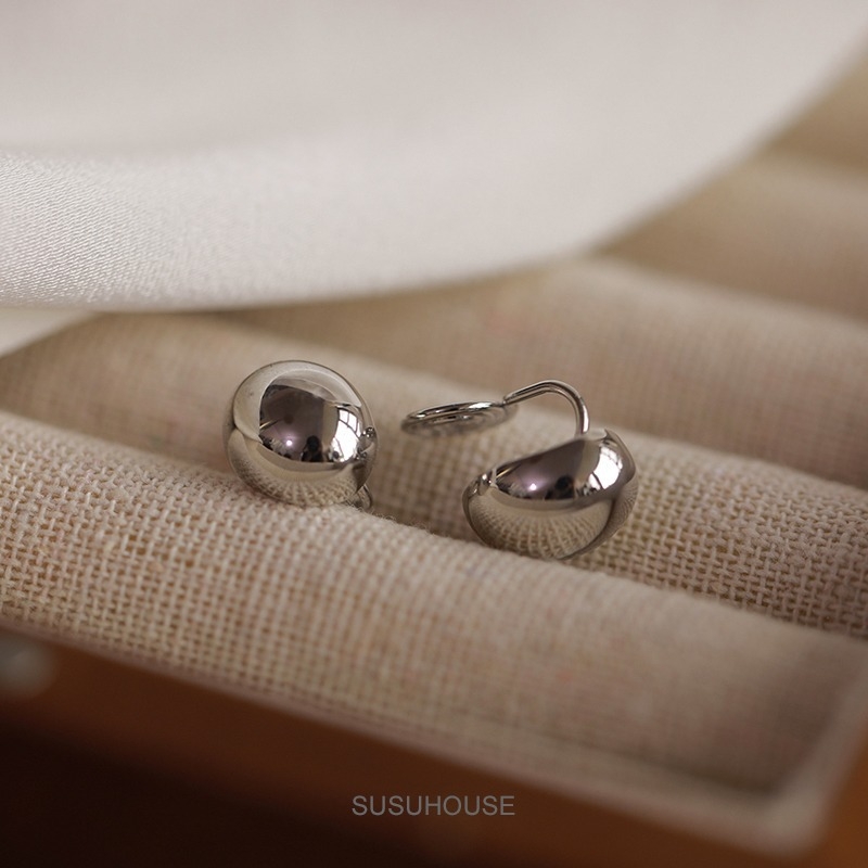 Geometriai klipsz fülbevaló, réz, elektroplattált felület, nőknek, 2023 tavasz