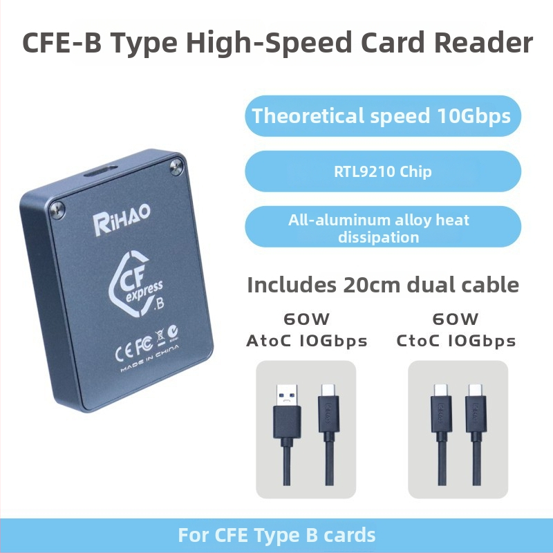 D10 Pro CFexpress čítačka kariet s USB 3.1 Type-C, podpora CF/CFexpress, hliníková zliatina, zabudovaná inštalácia, kompatibilný s Mac OS