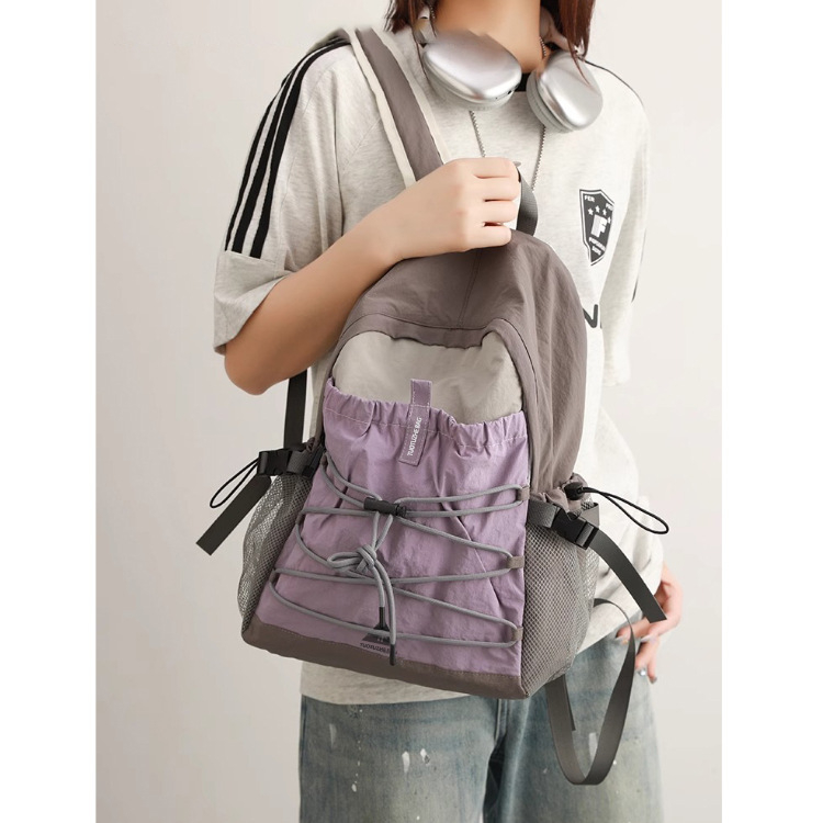 Hátizsák, minimalist Nylon, ifjúsági kampusztílus, cipzáras zárás, 2025 tavasz