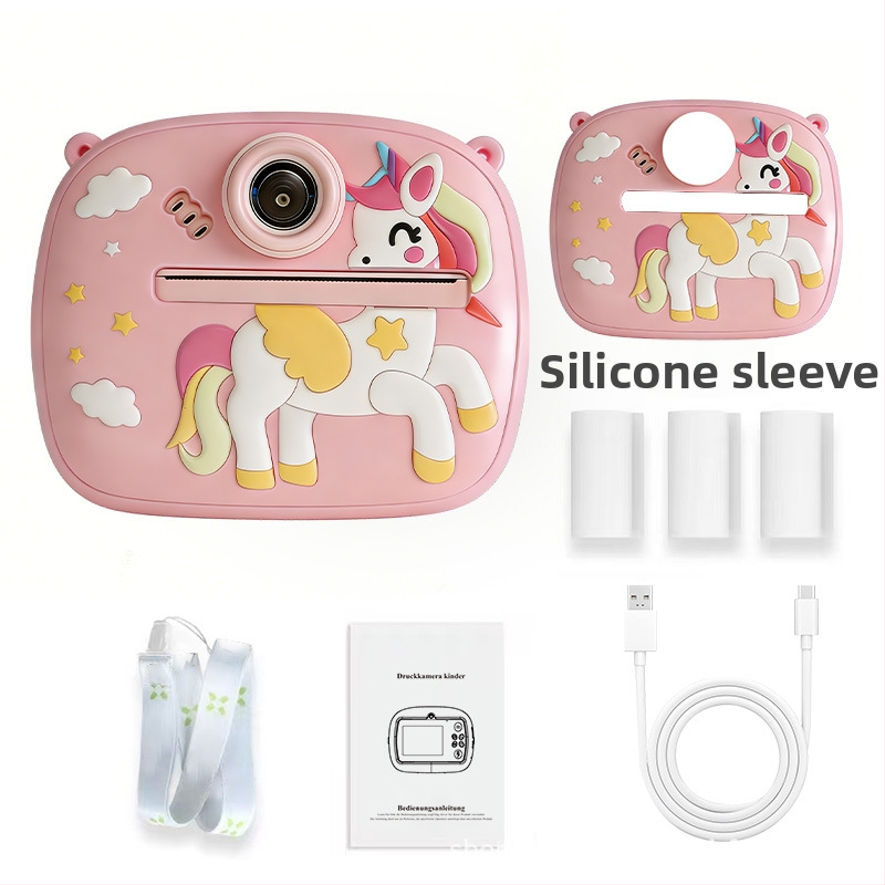Happy shopping P061 Polaroid trükikamera lastele, digitaalne mänguasi 2,4-tollise LCD-ekraaniga, Micro SD kaart ja 1200mAh aku