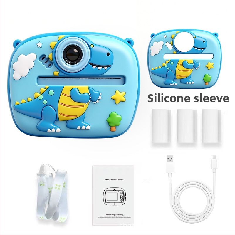 Happy shopping P061 Polaroid trükikamera lastele, digitaalne mänguasi 2,4-tollise LCD-ekraaniga, Micro SD kaart ja 1200mAh aku