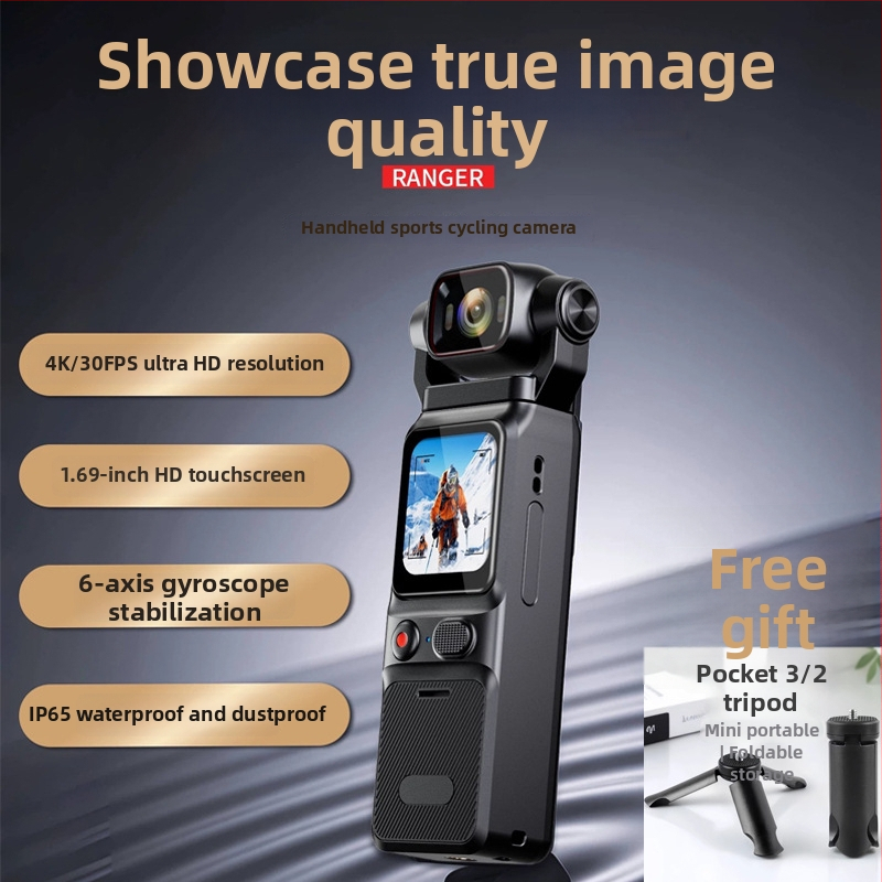 L18 Valódi 4K Stabilizált Zseb Action Camera Szabadban, Kézben Tartva, 1.69 hüvelykes LCD, TF kártya tárhely, 10 órás üzemidő