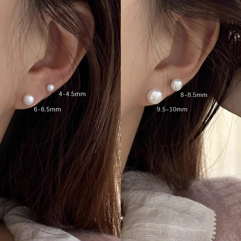 Strieborné náušnice s prírodnými sladkovodnými Perlami – ručne vyrobené, geometrický dizajn, pre ženy