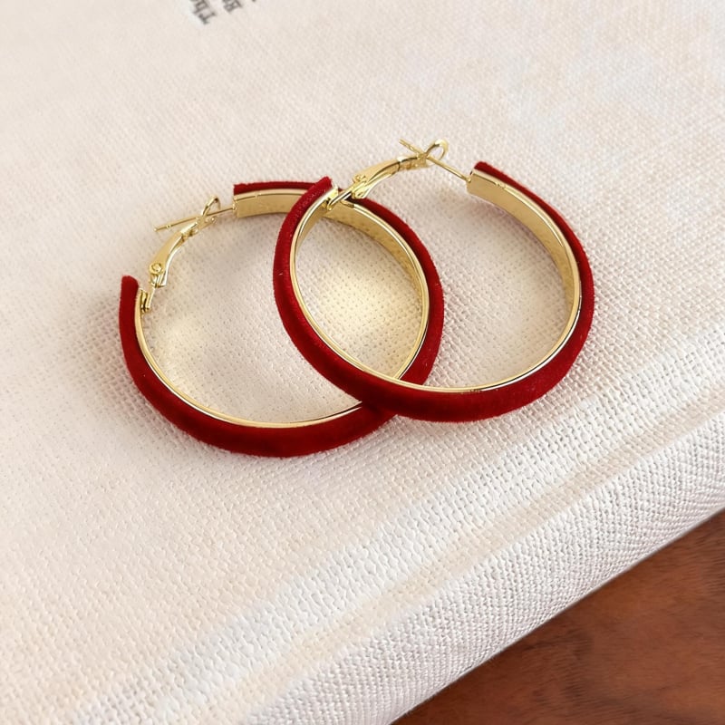 Geometriai kör fülbevalók, 925 ezüst tűvel, rézbázisú aranyozott bevonattal, aranyszín megőrző elektropolírozás, Maillard stílusú irodalmi retro