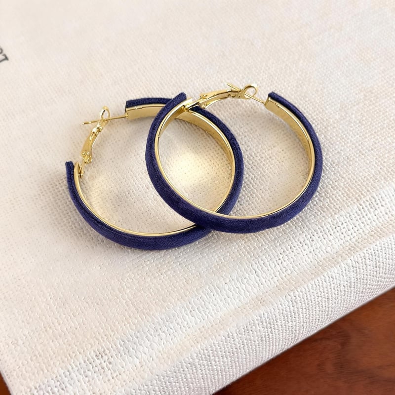 Geometriai kör fülbevalók, 925 ezüst tűvel, rézbázisú aranyozott bevonattal, aranyszín megőrző elektropolírozás, Maillard stílusú irodalmi retro