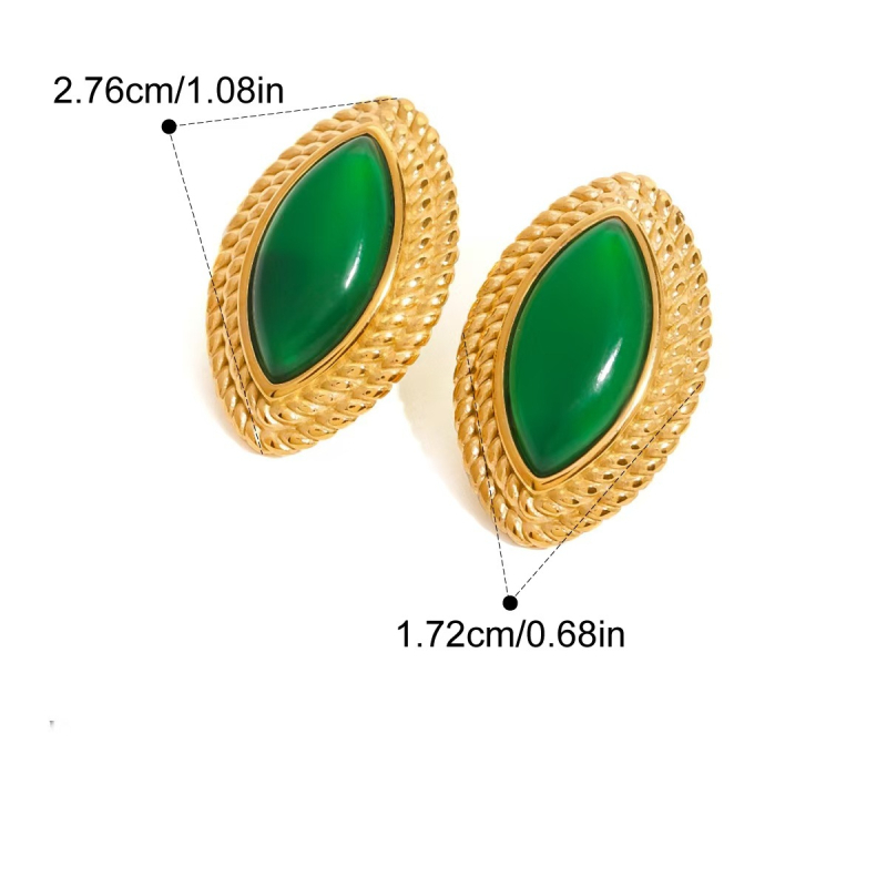 Fülbevalók rozsdamentes acélból, geometriai formájú, elektroplatázott felülettel, középkori stílus, irodalmi retro, tavasz 2024