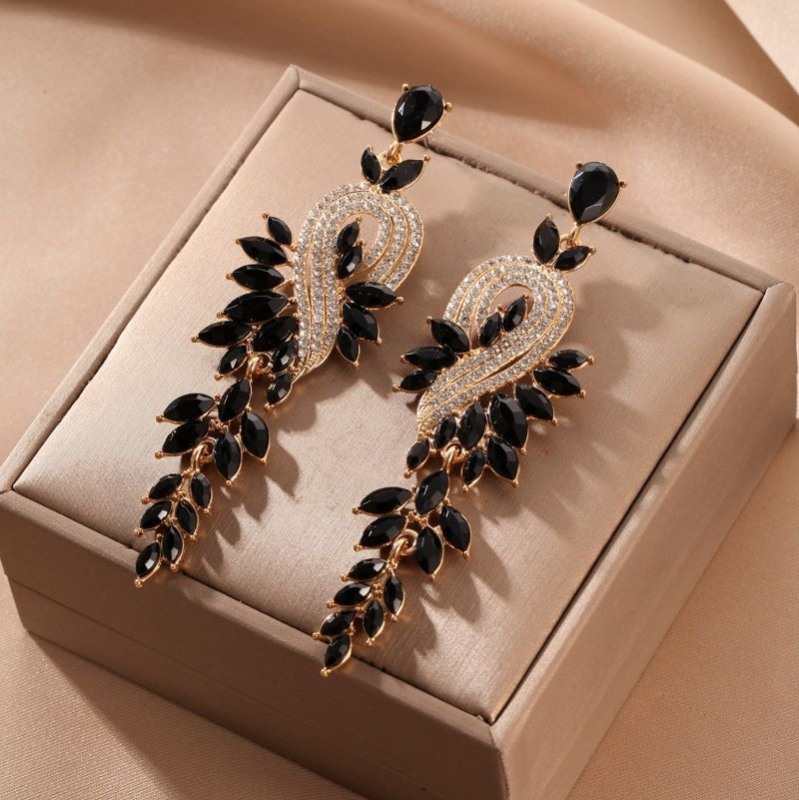 Jiao didi jewelry Naušnice od legure, dizajn u obliku lista, elektroplatirane, visoki stil mode