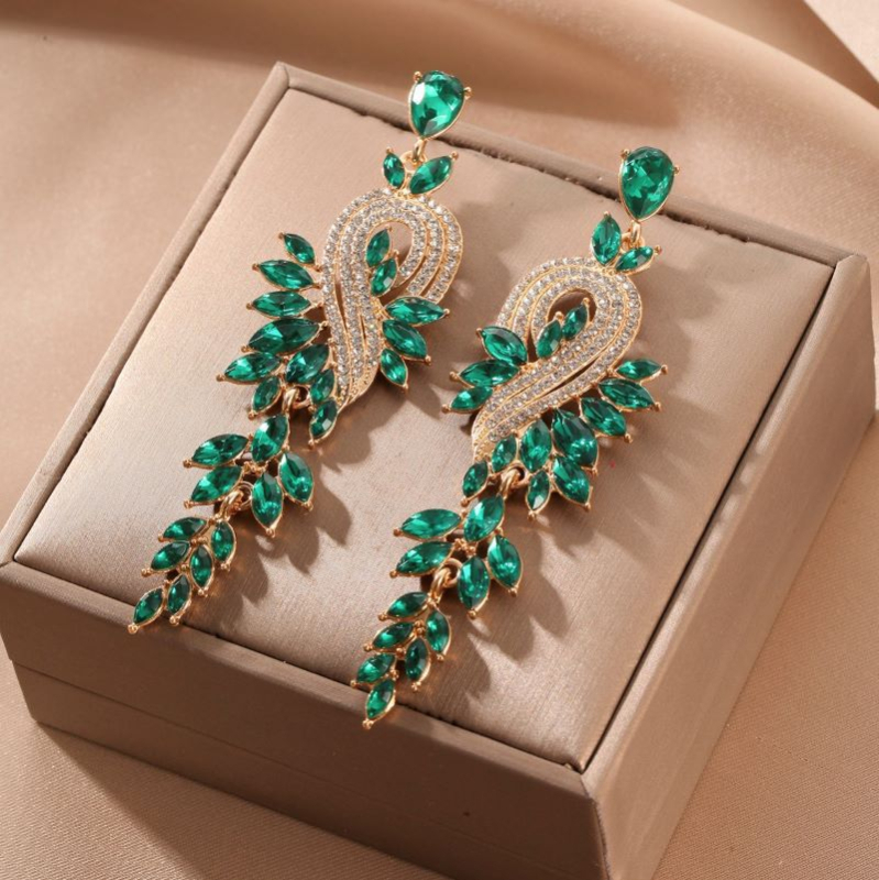 Jiao didi jewelry Naušnice od legure, dizajn u obliku lista, elektroplatirane, visoki stil mode