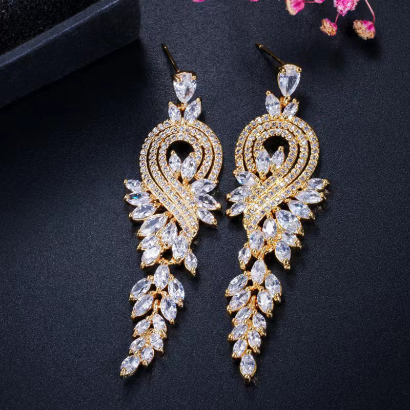 Jiao didi jewelry Naušnice od legure, dizajn u obliku lista, elektroplatirane, visoki stil mode