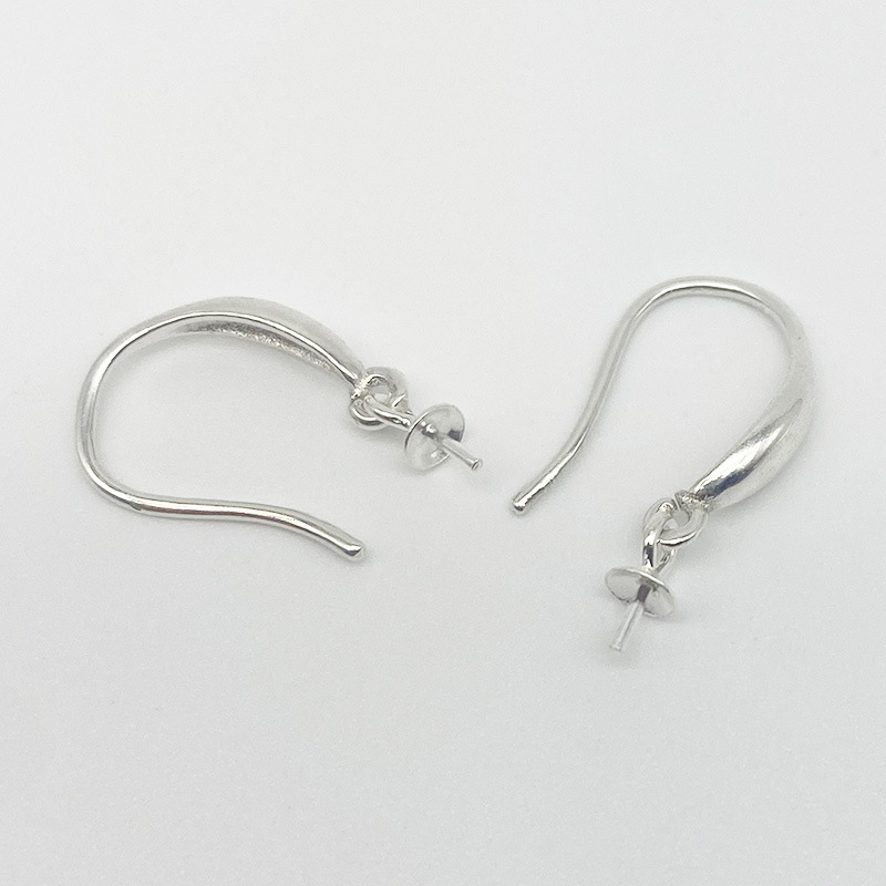 Jiabaoli S925 сребърни обици с кука за ухо – геометричен стил, DIY бижута, плочка с мъниста, мрежеста кука