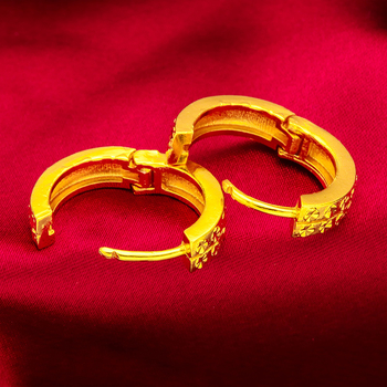 Mosadzné náušnice, geometrický štýl, elektroplátovanie, Guangzhou pôvod, pre ženy