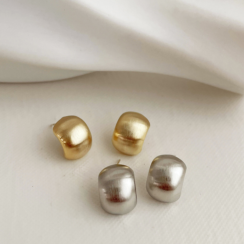 Réz fülbevaló geometriai dizájnnal, elektroplattált felülettel, nőknek