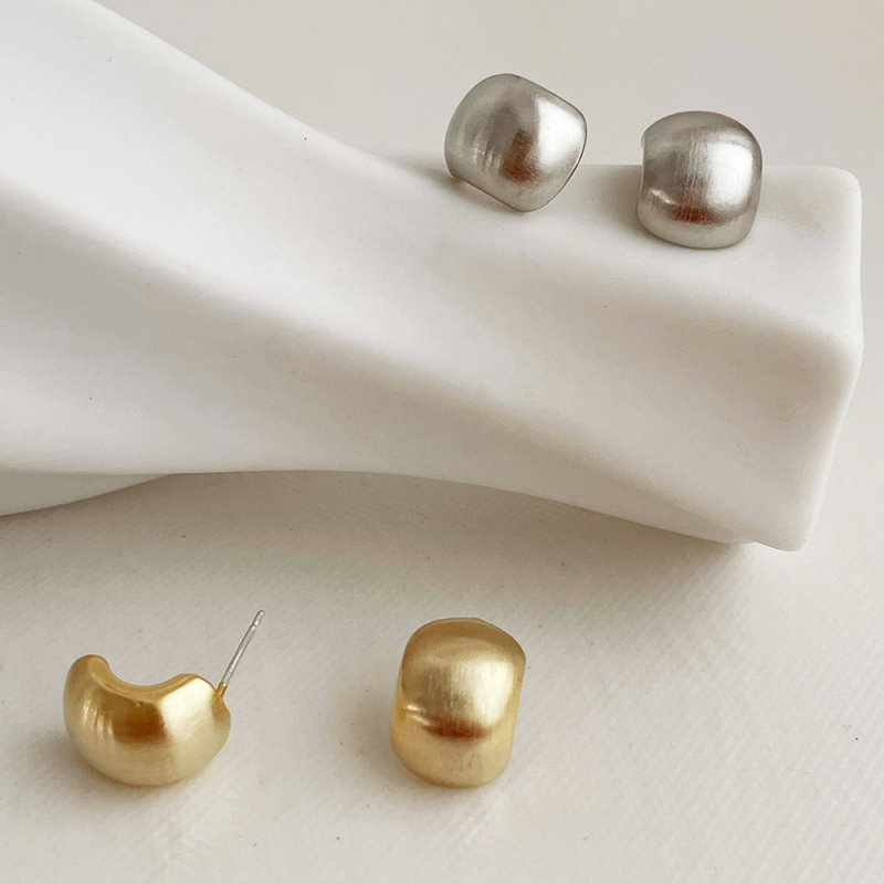 Réz fülbevaló geometriai dizájnnal, elektroplattált felülettel, nőknek