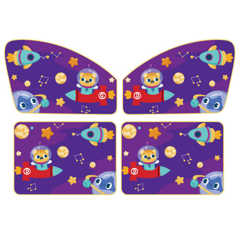 Cortină magnetică pentru geamul mașinii, cu design animat pentru copii (fibra poliesterică; rulou; opacitate groasă; personalizare producție; etichetă privată licențiată)