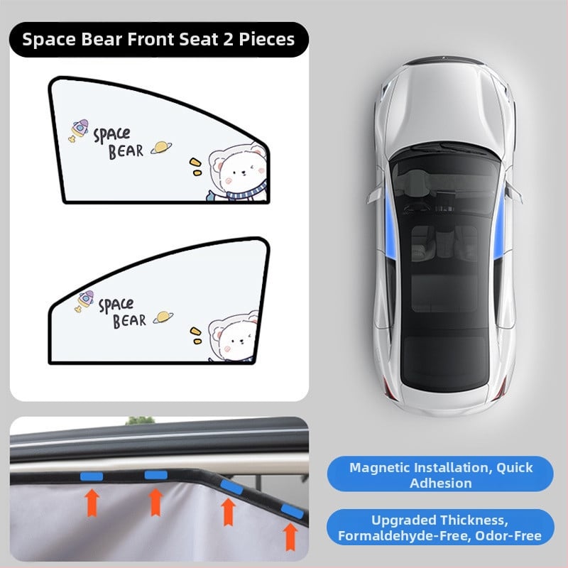 Cortină auto pentru protecție solară, material nețesut, tip reflectiv, prindere cu lamele, compatibil universal