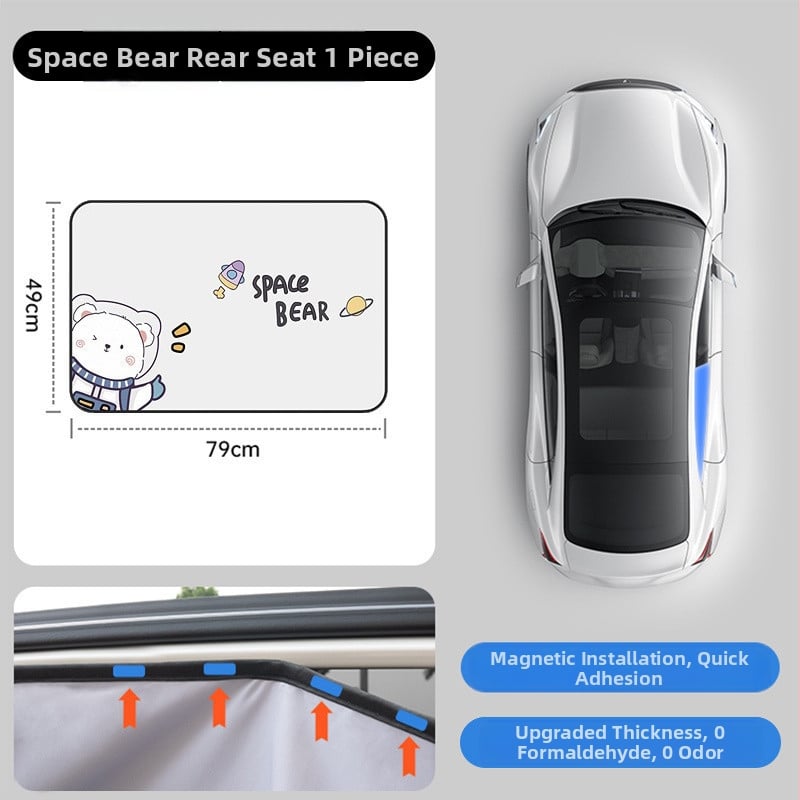 Cortină auto pentru protecție solară, material nețesut, tip reflectiv, prindere cu lamele, compatibil universal