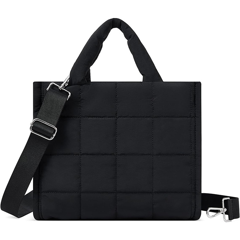 Nylon Crossbody Tote torba, vertikalnog četvrtastog oblika, zatvarač, unutarnji džepovi sa zipom i džep za mobitel