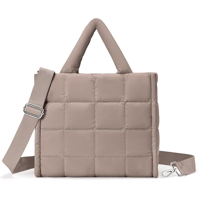 Nylon Crossbody Tote torba, vertikalnog četvrtastog oblika, zatvarač, unutarnji džepovi sa zipom i džep za mobitel