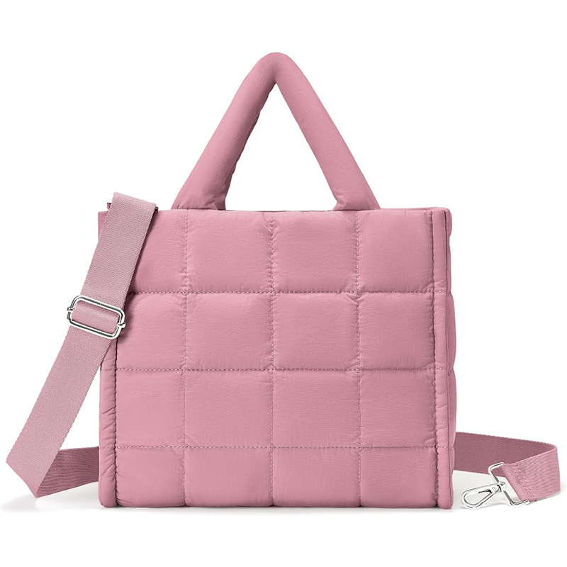 Nylon Crossbody Tote torba, vertikalnog četvrtastog oblika, zatvarač, unutarnji džepovi sa zipom i džep za mobitel