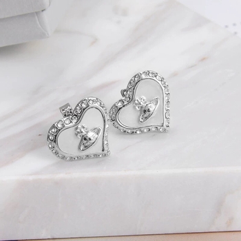 Náušnice srdcového tvaru z meďe pozlátené a 925-strieborné šroubovacie tyčinky, diamantový brúsenie, pastoračný štýl, svieži a sladký