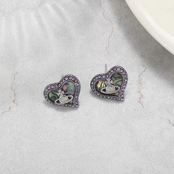 Náušnice srdcového tvaru z meďe pozlátené a 925-strieborné šroubovacie tyčinky, diamantový brúsenie, pastoračný štýl, svieži a sladký